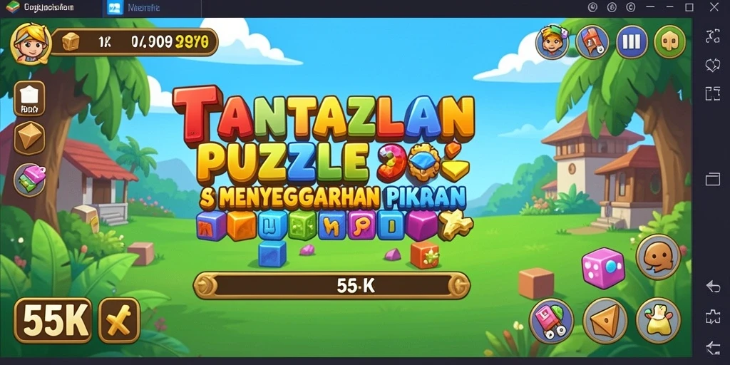 Screenshot gameplay 55RK yang menunjukkan tantangan puzzle menarik.