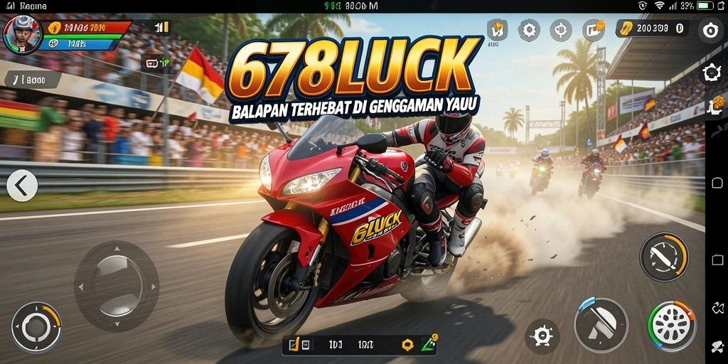 Tampilan screenshot gameplay 678LUCK yang penuh aksi balapan motor.