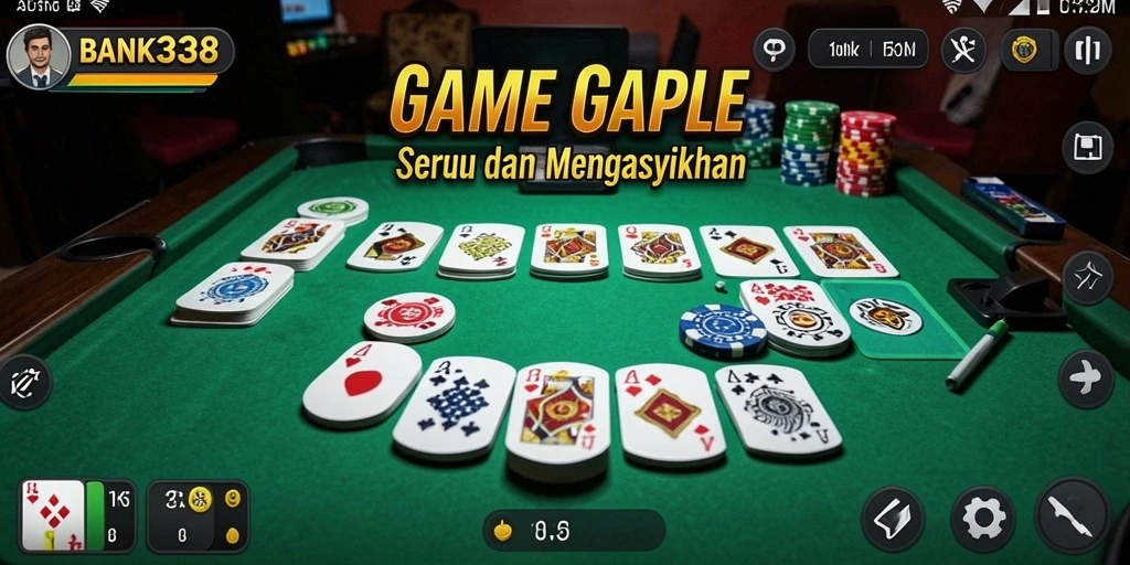 Tangkapan layar gameplay BANK338 menampilkan suasana seru bermain Gaple.