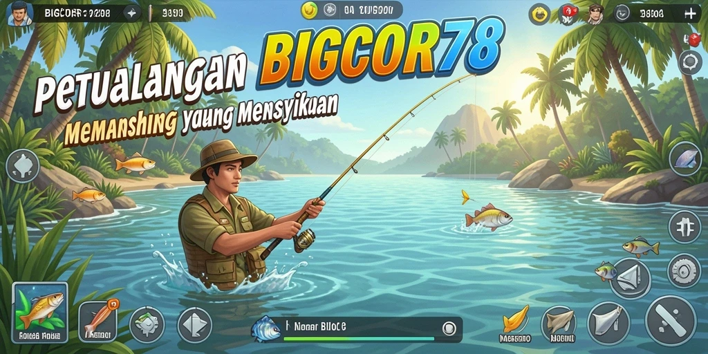 Screenshot menampilkan momen seru saat menangkap ikan dalam BIGCOR78.