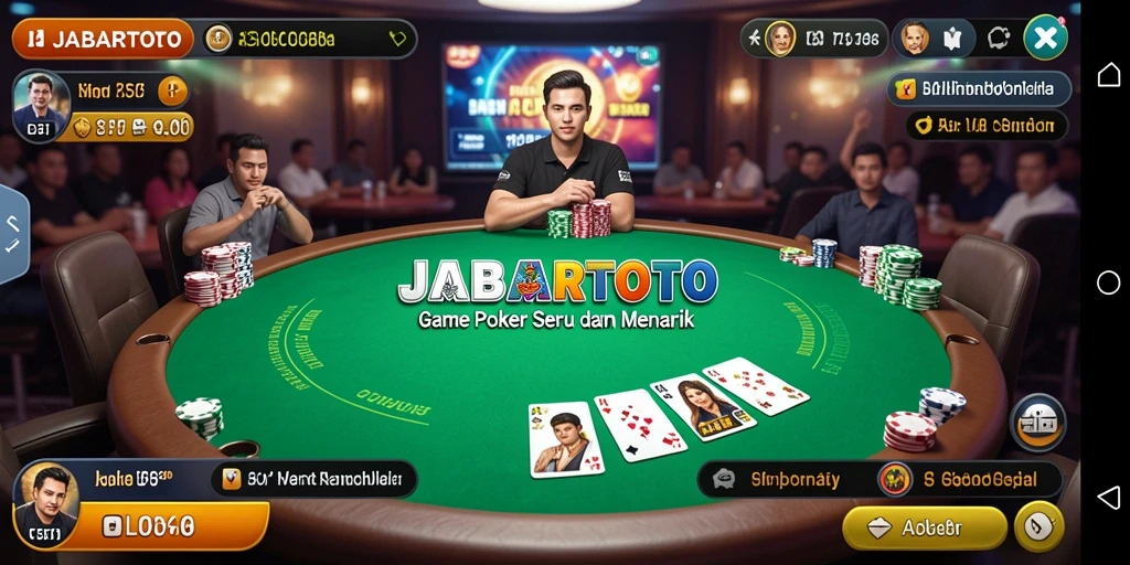 Tampilan menarik dari gameplay poker di JABARTOTO.