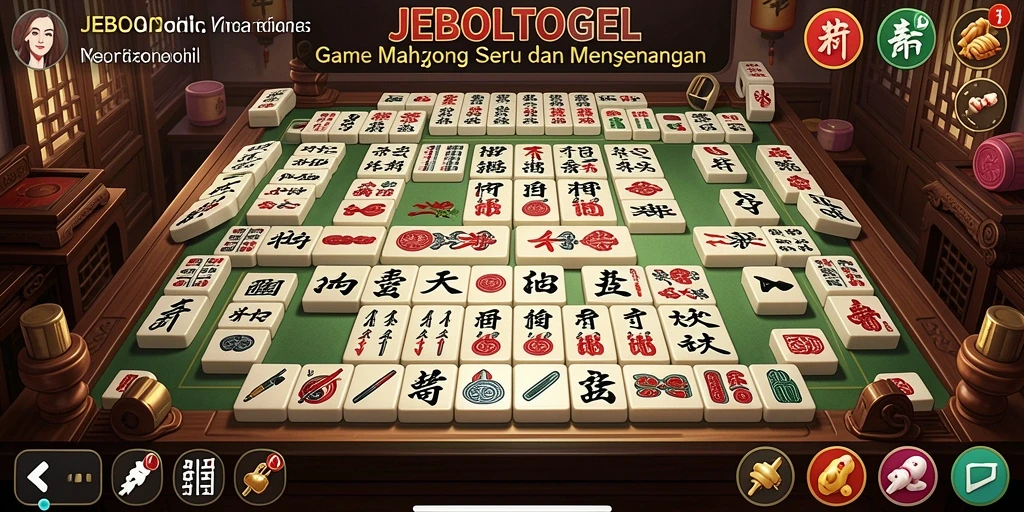 Tampilan menarik dari gameplay JEBOLTOGEL dalam gaya Mahjong.