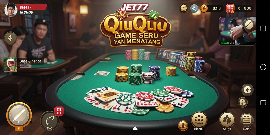 Gameplay QiuQiu seru dalam JET77 dengan tampilan grafis menarik.
