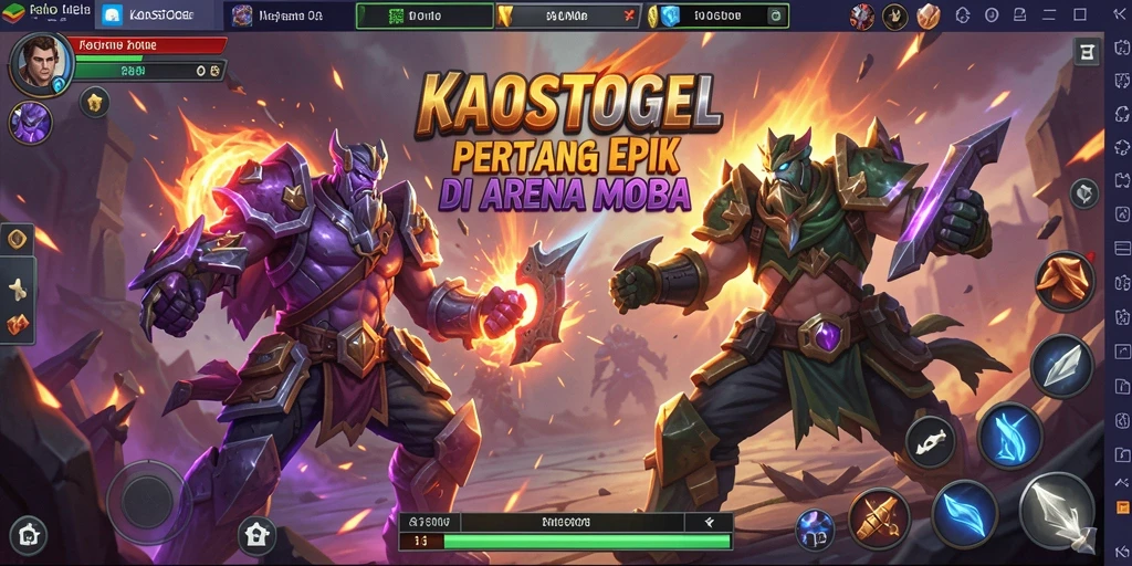 Tampilan menarik gameplay KAOSTOGEL dalam mode MOBA.