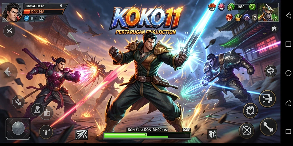 Screenshot KOKO11 menampilkan aksi tempur yang intens.