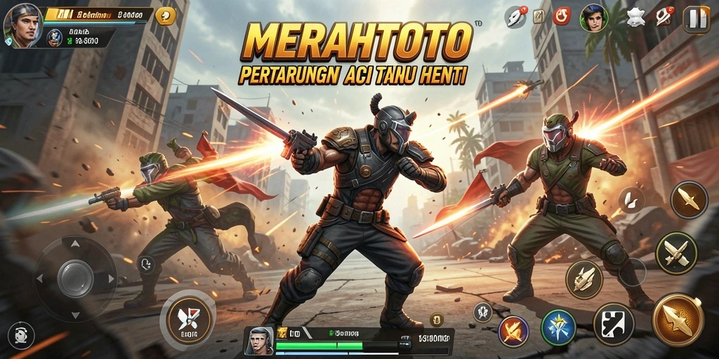 Screenshot gameplay <strong>MERAHTOTO</strong> yang menampilkan aksi seru dan grafis hebat.
