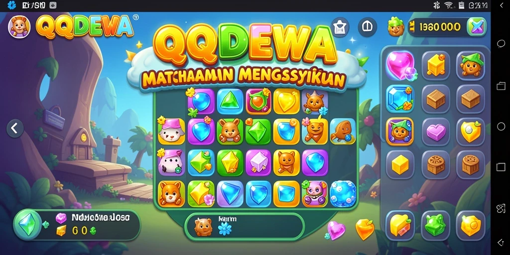 Tampilan gameplay seru dari QQDEWA dengan kombinasi Match-3.