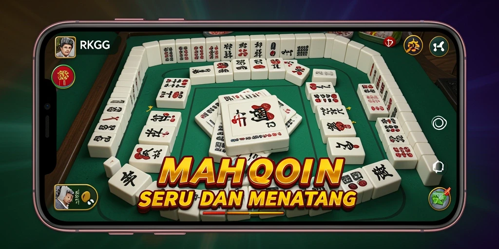 Screenshot gameplay RKGG menampilkan papan Mahjong yang penuh warna.