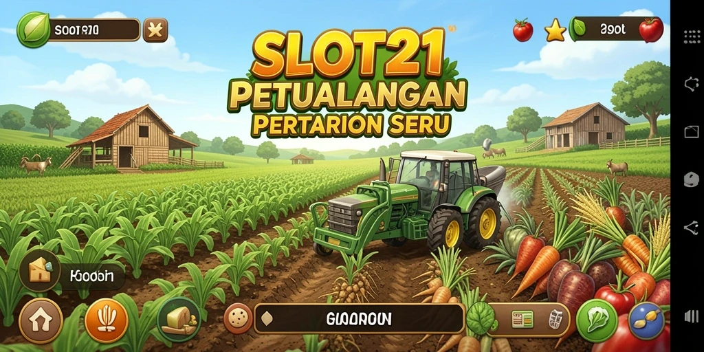 Menampilkan gameplay seru dengan kegiatan bertani di SLOT21.