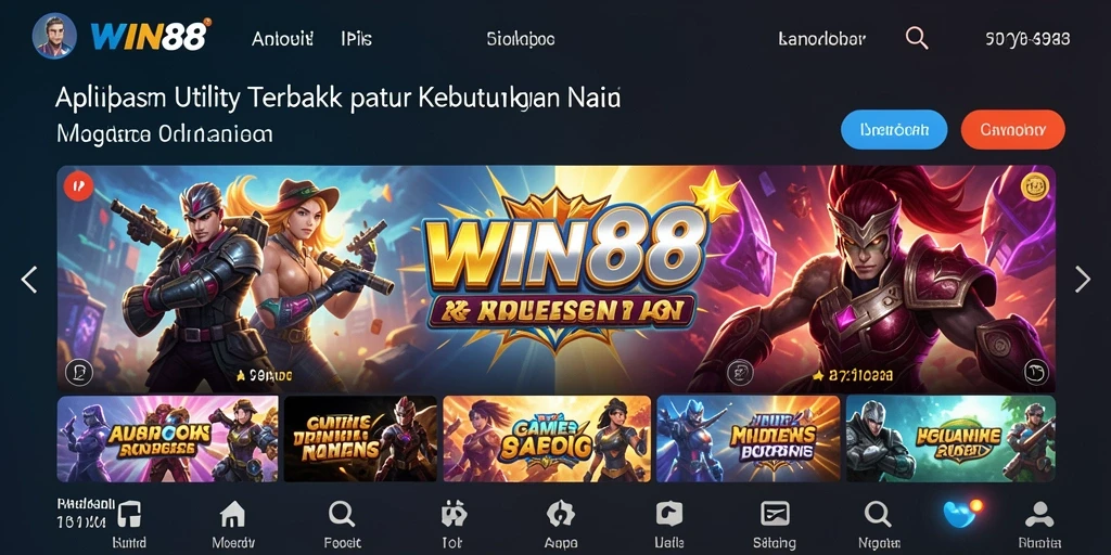 Tampilan antarmuka pengguna WIN88 yang sederhana dan intuitif.