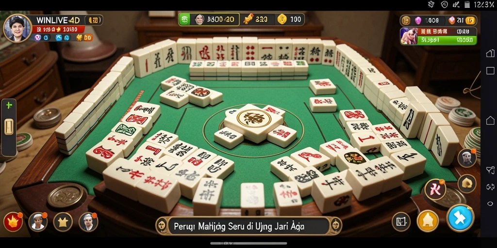 Screenshot gameplay WINLIVE4D dengan suasana Mahjong yang menegangkan.
